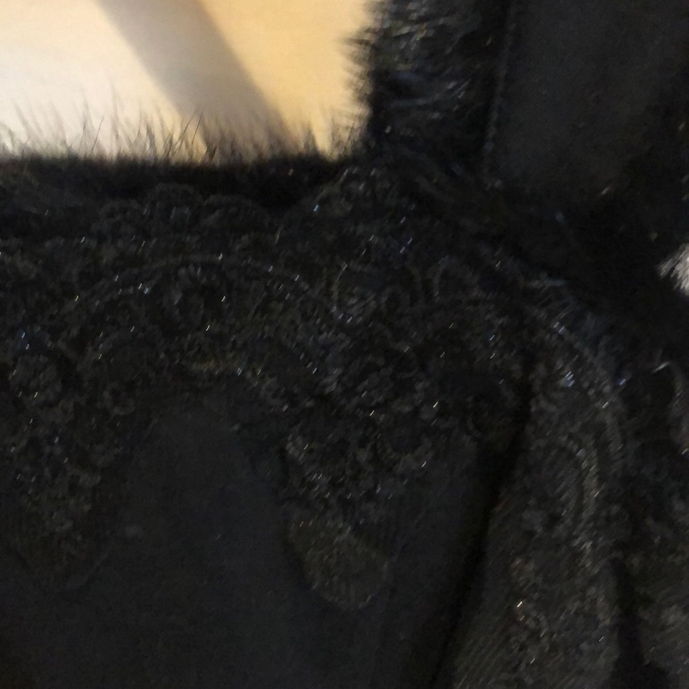Fur & Lace Roccobarocco Black Mini Dress - Picture 8 of 8